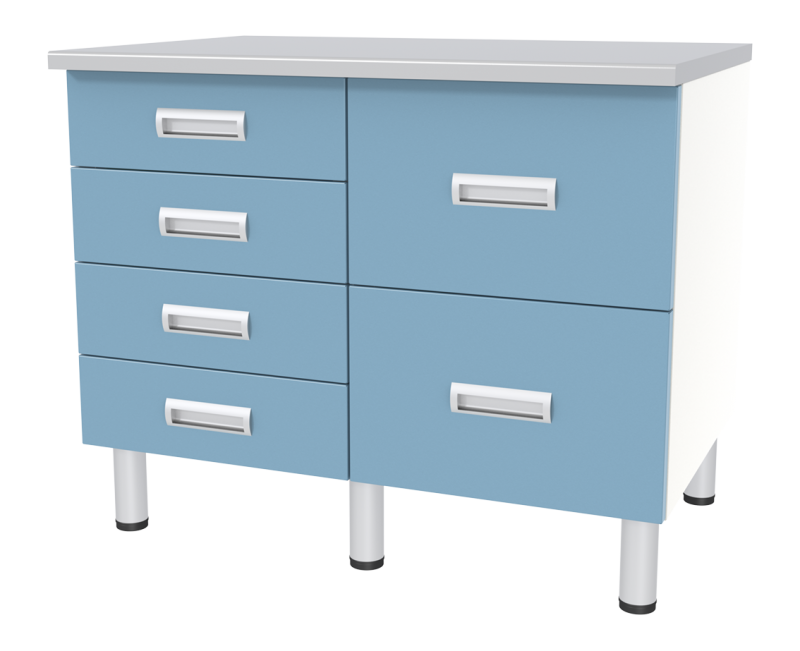 Стол лабораторный двухтумбовый с шестью ящиками СЛ-03-«МСК» (код СЛ-03-110)