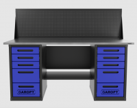 Верстак GAROPT двухтумбовый 5 ящиков /5 ящиков с экраном