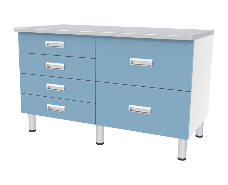 Стол лабораторный двухтумбовый с ящиками СЛ-04-«МСК» (код СЛ-04-115)